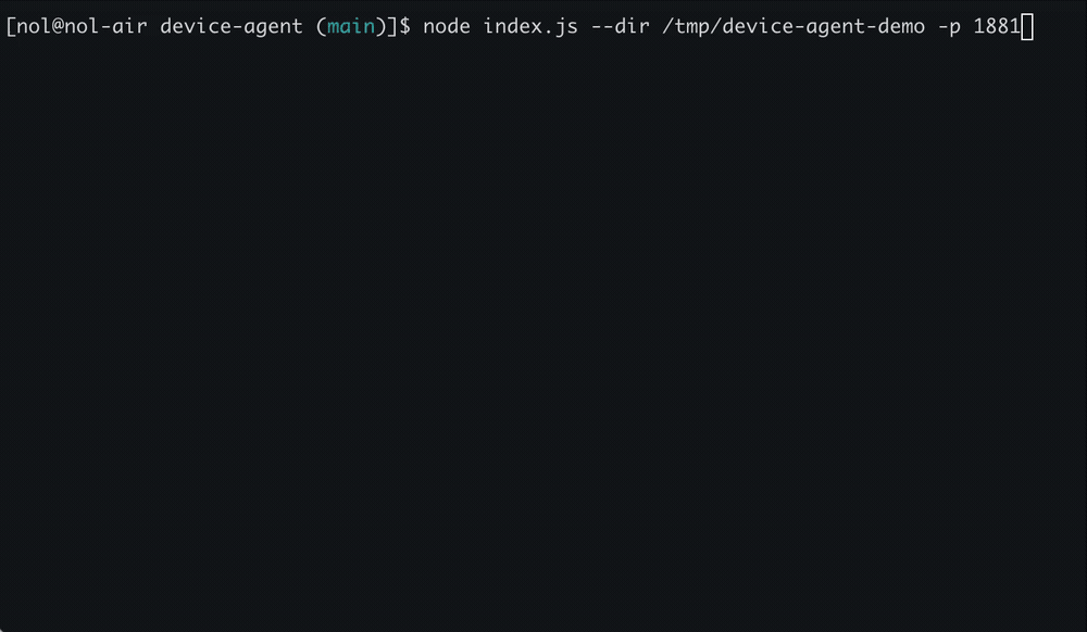 The FlowFuse Device Agent installer running in a terminal, opening a browser to register the machine